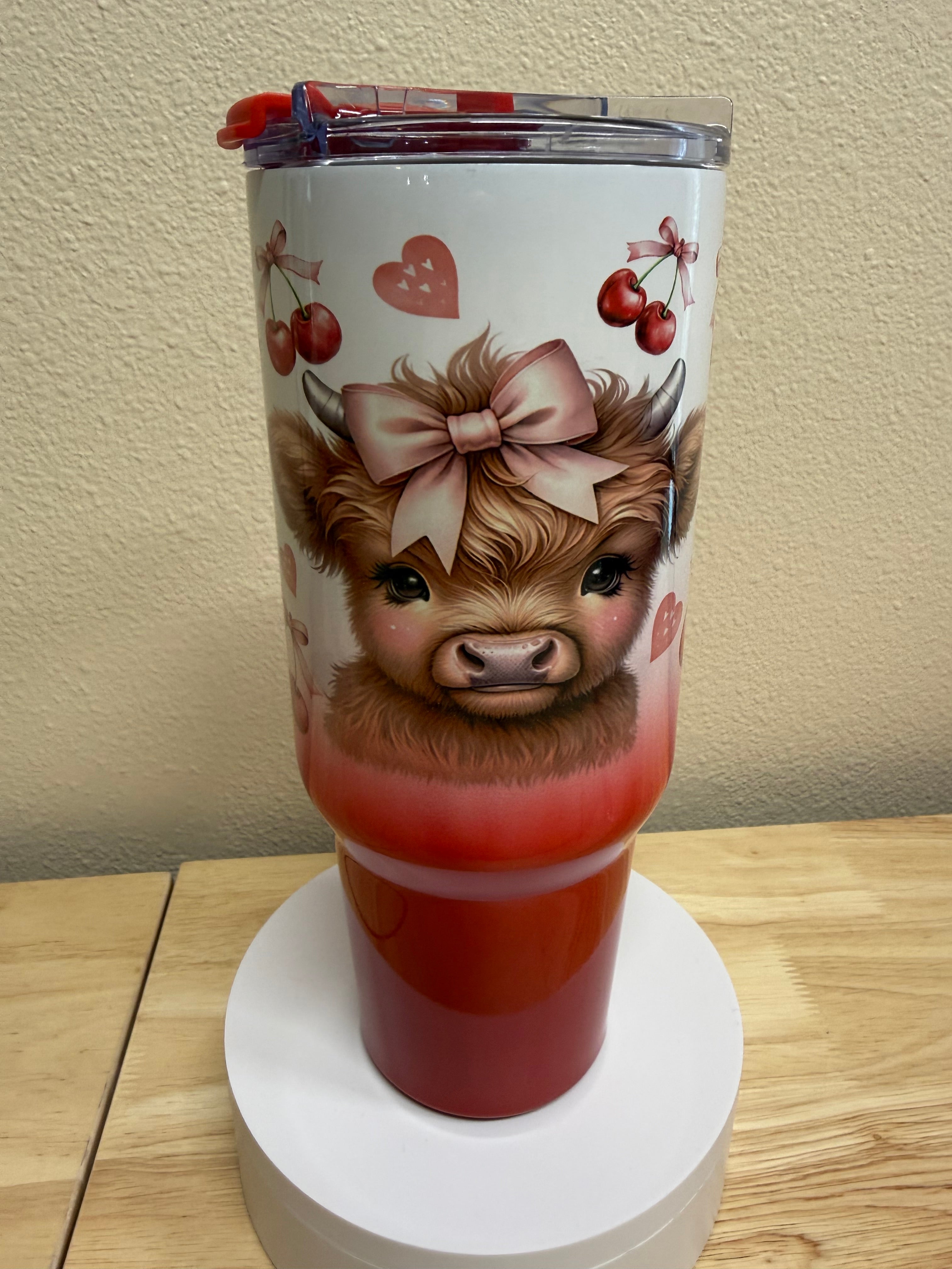 40oz Highland Cow Cherry Tumbler